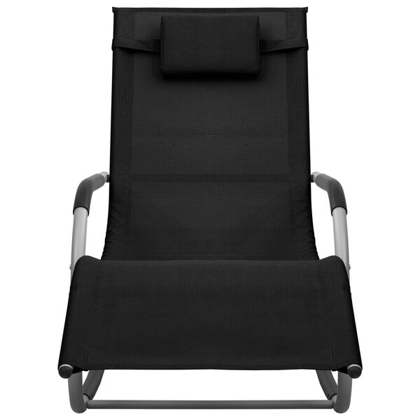 vidaXL Aurinkotuolit 2 kpl Textilene musta ja harmaa