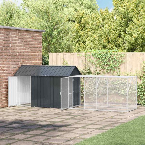 vidaXL Lintuh&auml;kki Antrasiitti 416,5 x 103 x 142 cm Galvanoitu ter&auml;s