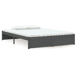 vidaXL S&auml;ngynrunko harmaa t&auml;ysi m&auml;nty 135x190 cm Double