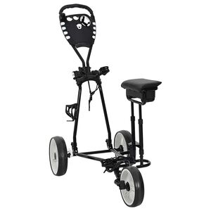 vidaXL Golfvaunu istuimella Musta ja Valkoinen 100 x 60 x 130 cm Rauta