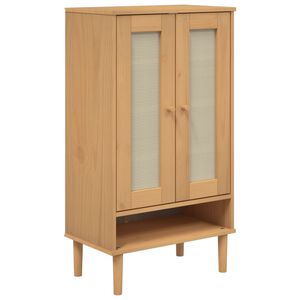 vidaXL Kenk&auml;kaappi SENJA rottinkityyli rusk. 59,5x35x107 cm t&auml;ysi puu