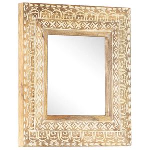 vidaXL K&auml;sinveistetty peili 50x50x2,6 cm t&auml;ysi mangopuu