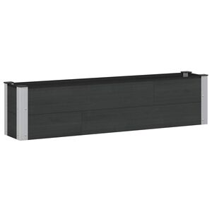 vidaXL Puutarhan Korotettu Kukkalaatikko Musta 150 x 30 x 36 cm