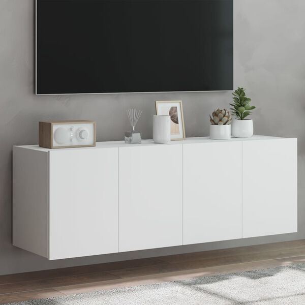 vidaXL TV-sein&auml;kaapit LED-valoilla 2 kpl valkoinen 60x35x41 cm