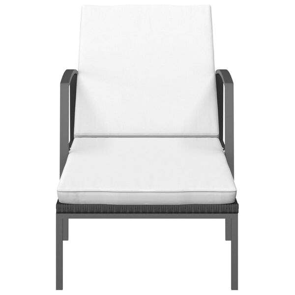 vidaXL Aurinkotuoli tyynyill&auml; polyrottinki musta