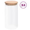 vidaXL Lasiset s&auml;ilytyspurkit bambukansilla 4 kpl 1200 ml