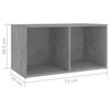 vidaXL TV-tasot 2 kpl betoninharmaa 72x35x36,5 cm tekninen puu