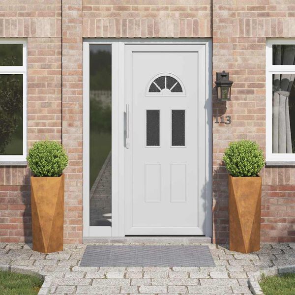 vidaXL Kukkalaatikko 2 pcs Ruosteinen 30 x 30 x 75 cm Kulunut Ter&auml;s