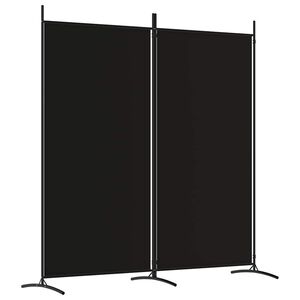 vidaXL 2-paneelinen Tilanjakaja musta 175x180 cm kangas