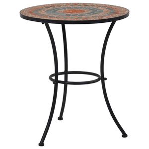 vidaXL Mosaiikkibistrop&ouml;yt&auml; oranssi/harmaa 60 cm keramiikka