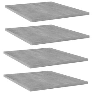 vidaXL Kirjahyllytasot 4 kpl betoninharmaa 40x50x1,5 cm tekninen puu