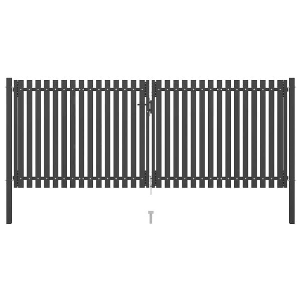 vidaXL Puutarhan aitaportti ter&auml;s 400x125 cm antrasiitti