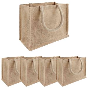 vidaXL Juutti k&auml;silaukut 5 Luonnollinen 26 x 22 x 14 cm
