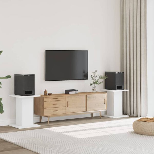 vidaXL Kaiutintelineet 2 kpl valkoinen 30x30x60 cm tekninen puu