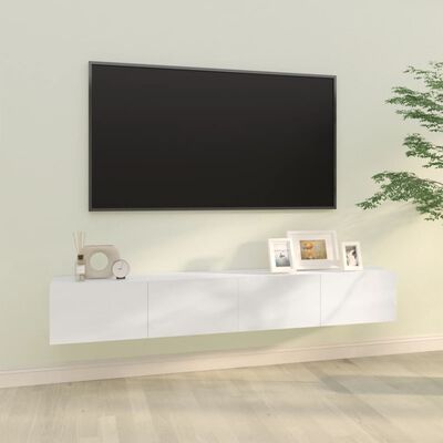 vidaXL TV-kaapit 2 kpl korkeakiilto valk. 100x30x30 cm tekninen puu