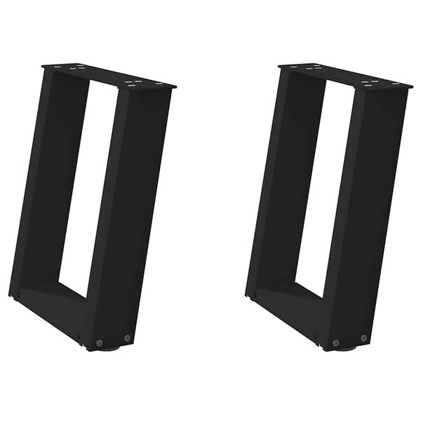 vidaXL Sohvap&ouml;yd&auml;n jalat U-muotoiset 2 kpl musta 38x(42-43) cm ter&auml;s