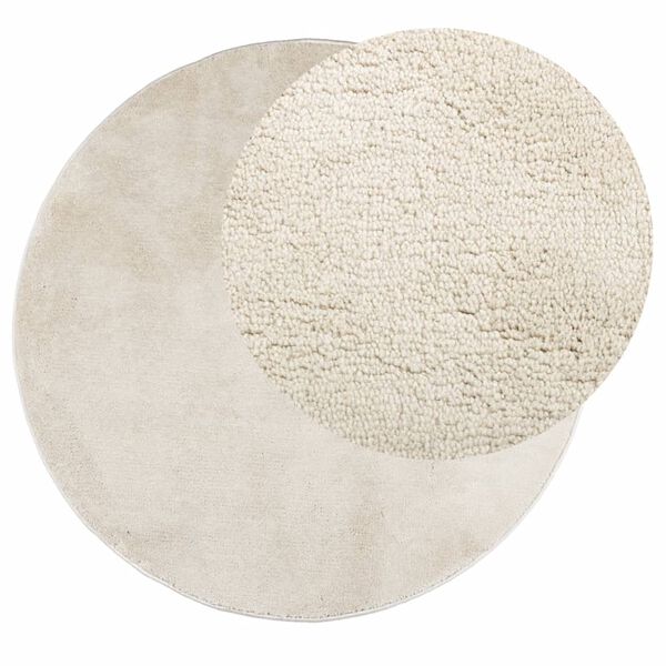 vidaXL Matto OVIEDO lyhytnukkainen beige Ø 80 cm