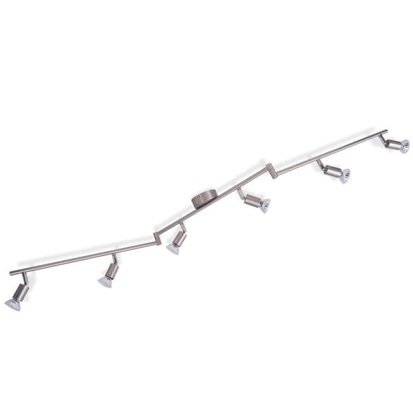 vidaXL Kattovalaisin 6 LED Kohdevalolla Satiini Nikkeli