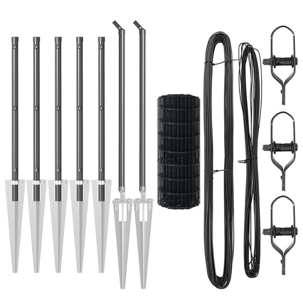 vidaXL Aita ja Tuki Harmaa 0,4 x 10 m Ter&auml;s ja PVC