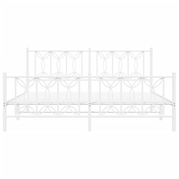 vidaXL Metallinen s&auml;ngynrunko p&auml;&auml;dyill&auml; valkoinen 180x200 cm