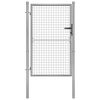 vidaXL Puutarhan portti galvanoitu ter&auml;s 105x125 cm hopea