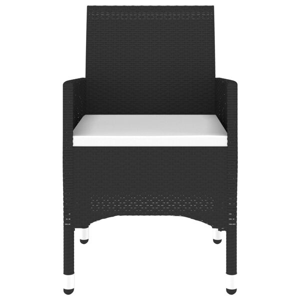 vidaXL 7-osainen Ulkoruokailuryhm&auml; polyrottinki musta