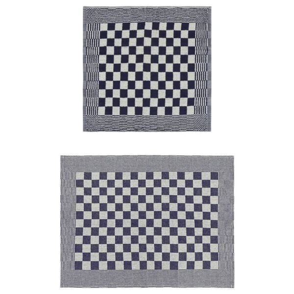 vidaXL Pyyhesetti 50 kpl sinivalkoinen puuvilla