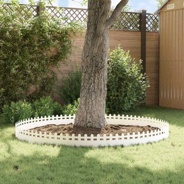 vidaXL Nurmikonreunukset 10 pcs Valkoinen 103 x 0,05 x 22 cm Ter&auml;s