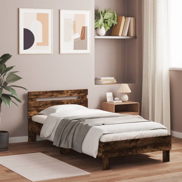 vidaXL S&auml;ngynrunko p&auml;&auml;dyll&auml; ja LED-valoilla savutammi 75x190 cm