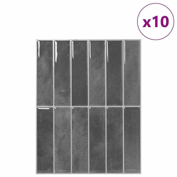 vidaXL Suorakulmainen laatta 10 pcs Harmaa 29 x 23 x 0,08 cm