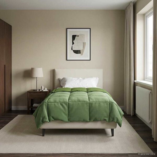 vidaXL Talvityyny Quiltottu Vihre&auml; 155 x 200 cm Mikrokuitu