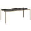 vidaXL Puutarhap&ouml;yt&auml; 190x90x75 cm karkaistu lasi ja polyrottinki beige