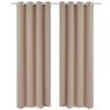 vidaXL Creme Pimennysverhot Metallirenkailla 2 kpl 135 x 245 cm