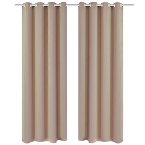 Creme Pimennysverhot Metallirenkailla 2 kpl 135 x 245 cm