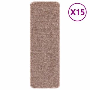 vidaXL Liukumattomat portaamatot 15 kpl 60 x 25 cm Vaaleanruskea PP