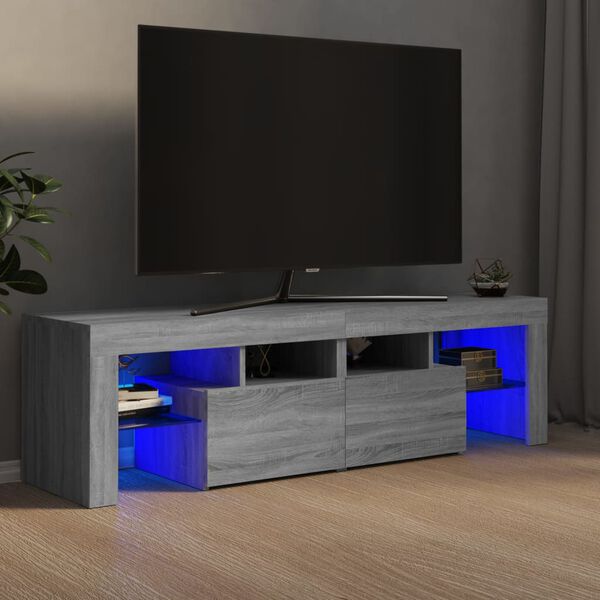 vidaXL TV-taso LED-valoilla harmaa Sonoma 140x36,5x40 cm