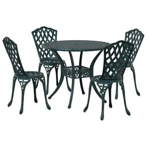vidaXL Piharuokailu setti 5 pcs Vihre&auml; Alumiini