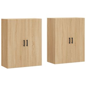 vidaXL Sein&auml;kiinnitett&auml;v&auml;t kaapit 2 kpl Sonoma-tammi 69,5x34x90 cm