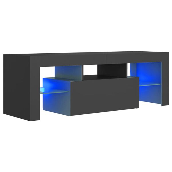 vidaXL TV-taso LED-valoilla harmaa 120x35x40 cm