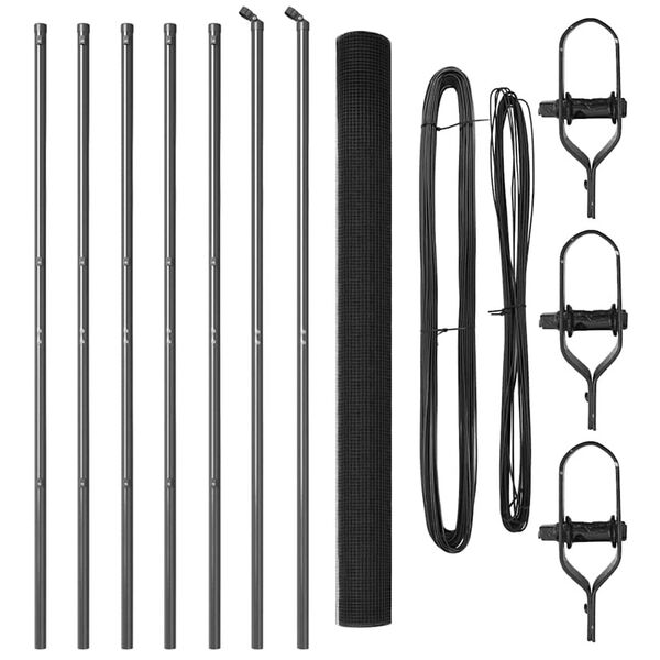 vidaXL Aita paalujen kanssa Harmaa 1.5 x 10 m Ter&auml;s