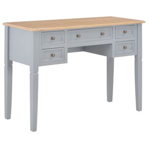 vidaXL Kirjoitusp&ouml;yt&auml; harmaa 109,5x45x77,5 cm puinen