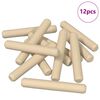 vidaXL Puutapit 12 kpl Ruskea &Oslash; 8 x 50 mm t&auml;ysi puu