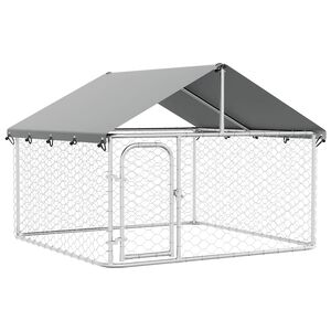vidaXL Koiran ulkoh&auml;kki katoksella 200x200x150 cm