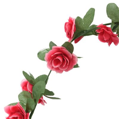 vidaXL Tekokukkaseppeleet 6 kpl kevätruusunpunainen 250 cm