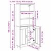 vidaXL Korkea kaappi Vanha Puu 69,5 x 34 x 180 cm