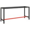 vidaXL Ty&ouml;penkin runko mattamusta ja -punainen 170x50x79 cm metalli