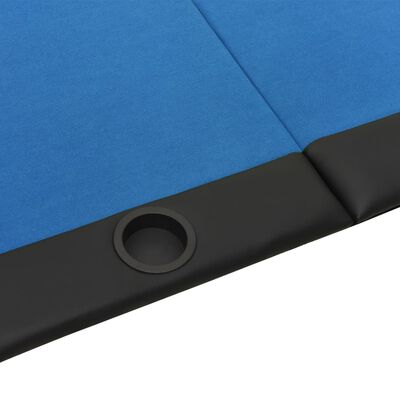 vidaXL 10 pelaajan kokoontaittuva pokeripöytä sininen 206x106x75 cm