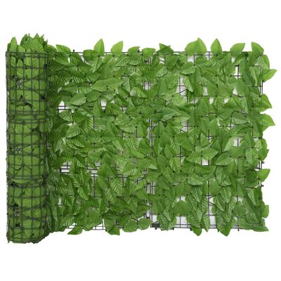 vidaXL Parvekkeen suoja vihreillä lehdillä 600x75 cm