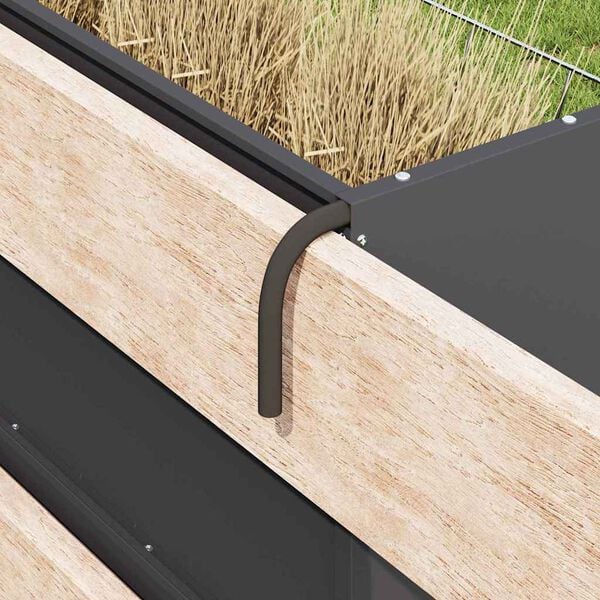 vidaXL Hein&auml;teline Musta 71 x 33 x 70 cm Kylm&auml;valssattu ter&auml;s