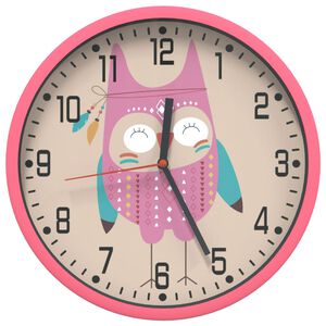 vidaXL Sein&auml;kello pinkki &Oslash;25,5 cm polystyreeni ja lasi